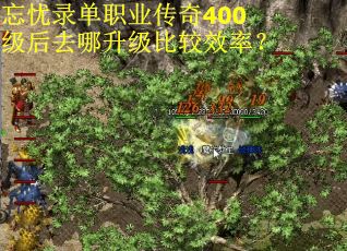 忘忧录单职业传奇400级后去哪升级比较效率？